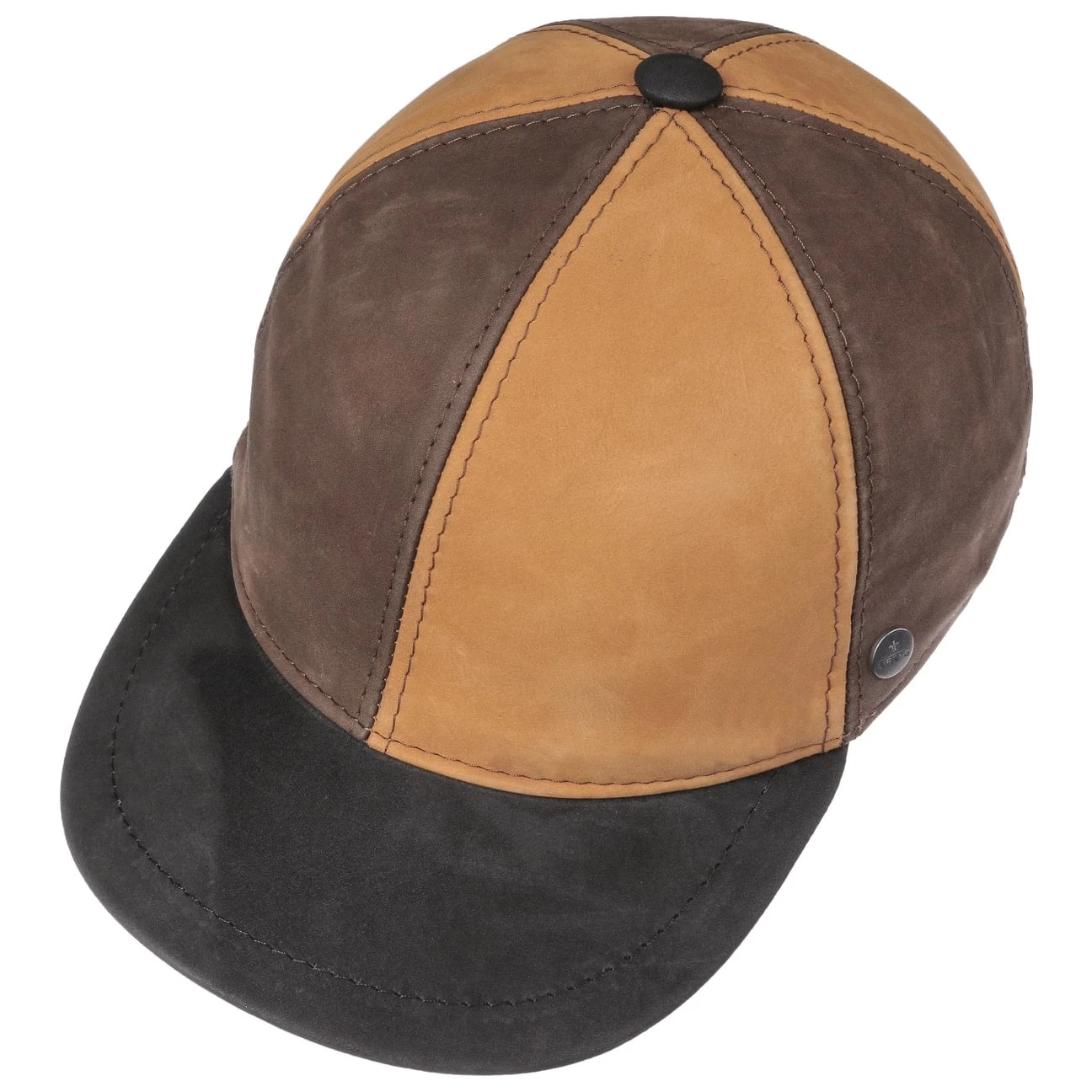 6 Panel Tricolour Leder Basecap By Lierys 2 6 Panel Tricolour Leder Basecap By Lierys - Image 2